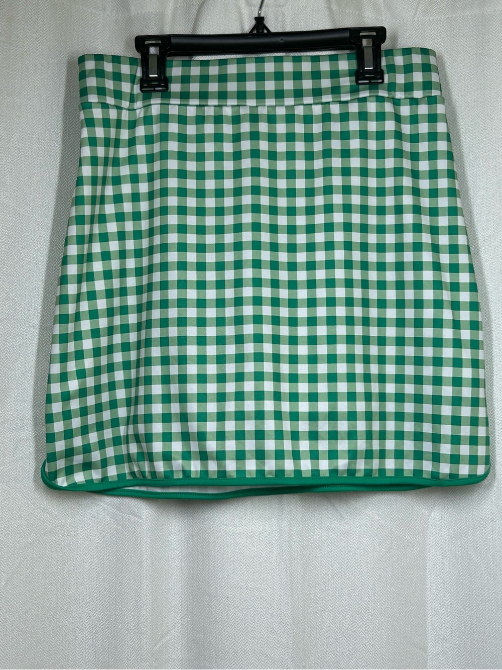 J. Crew Green White Gingham Athletic Skort Size Medium - Picture 2 of 6